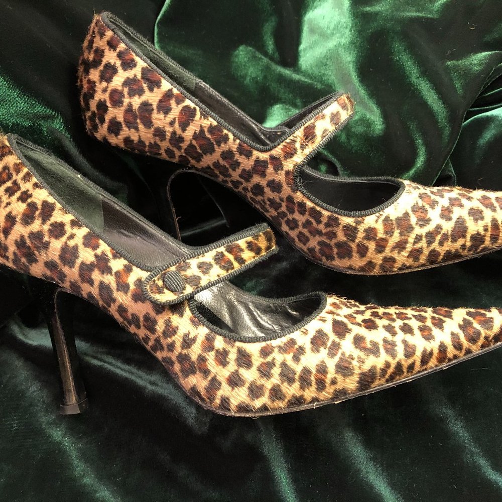 Sexy Calf Skin Leopard Print Heel (Size 8.5)